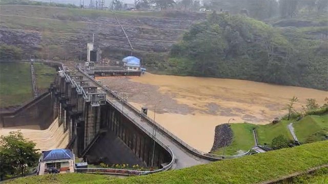 Three spill gates open automatically at Upper Kotmale Reservoir as catchment rain continues