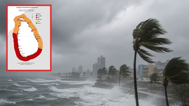 Red advisory widened to the whole Puttalam–Pottuvil coast as seas turn very rough