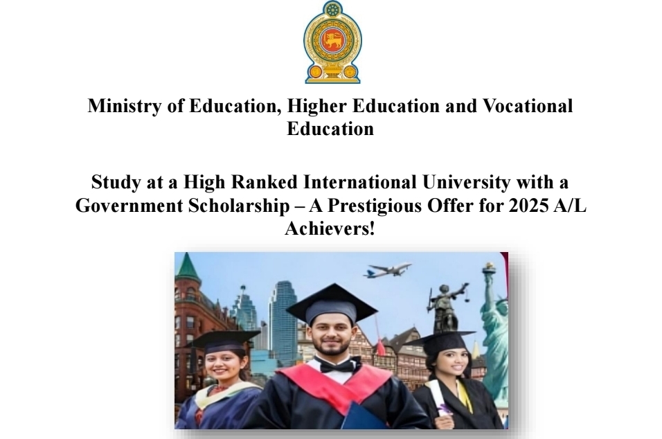 Government Opens Foreign Scholarship Programme for Top A/L Students