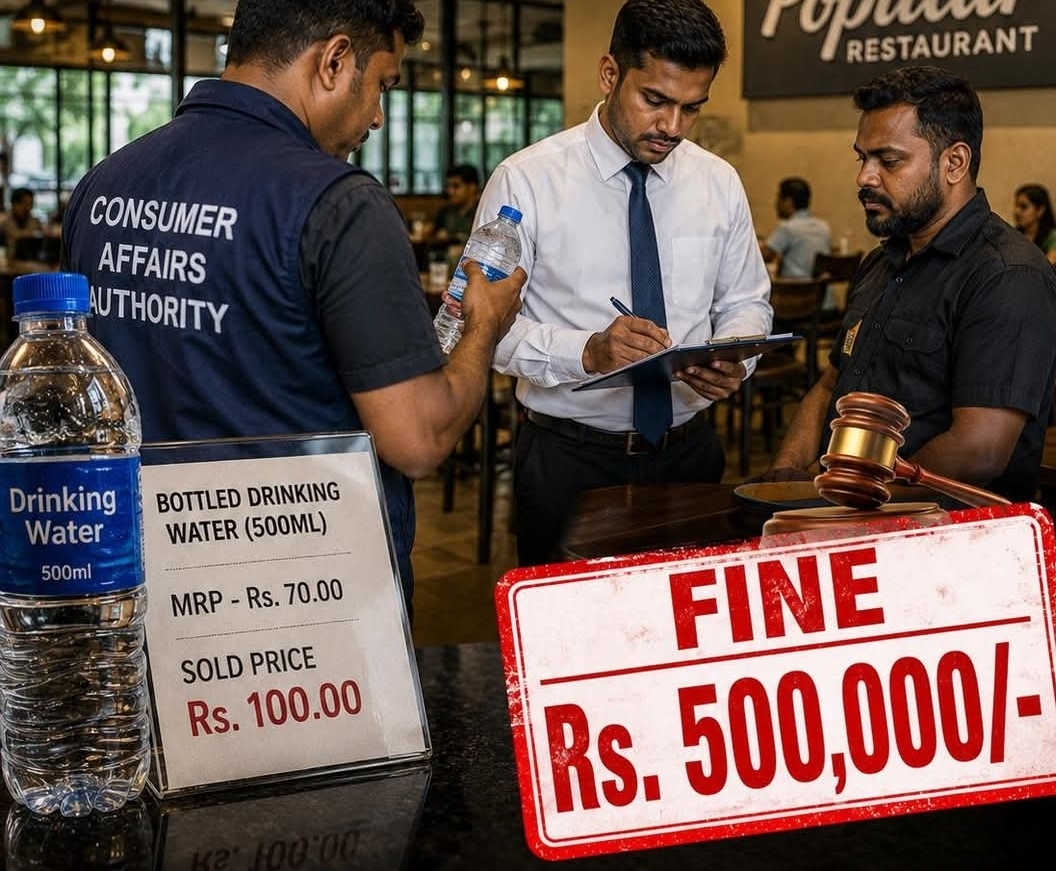 Batticaloa restaurant fined Rs. 500,000 for selling water bottle above MRP