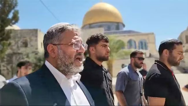 Israel's Ben-Gvir Visits Al-Aqsa Compound, Drawing Condemnation from Jordan and Palestinians
