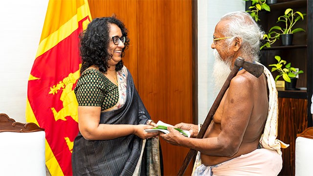 PM Harini meets Vedda chief on land rights, Hennanigala Ditwah relief