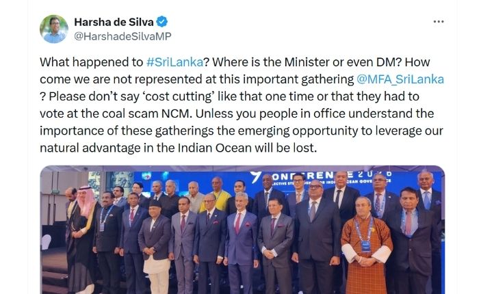 SJB MP Harsha de Silva Questions Sri Lanka's Absence at Indian Ocean Conference