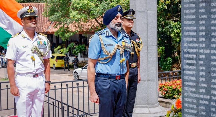 Indian Air Force Chief Begins Three-Day SL Visit With IPKF Memorial Tribute