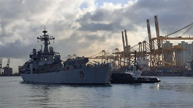 Indian Navy ship Airavat arrives in Colombo with Coast Guard spares under India grant