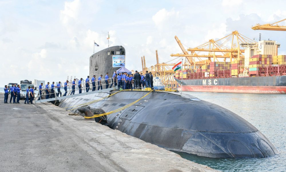 Indian Navy submarine INS Sindhukesari departs Colombo after operational turnaround