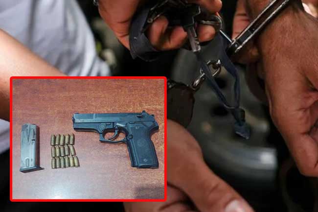 Two suspects linked to underworld 'Loku Pattie' arrested with pistol and ICE in Balapitiya