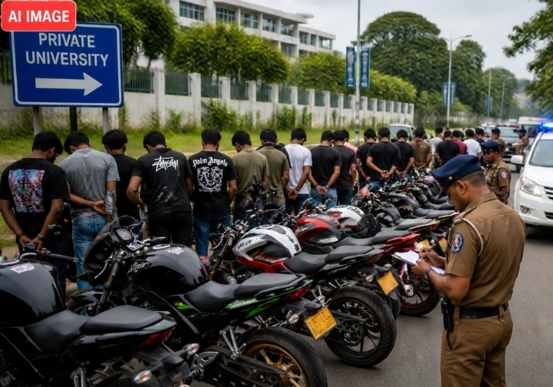 Police arrest 22 youths over reckless motorcycle stunt show near Malabe university