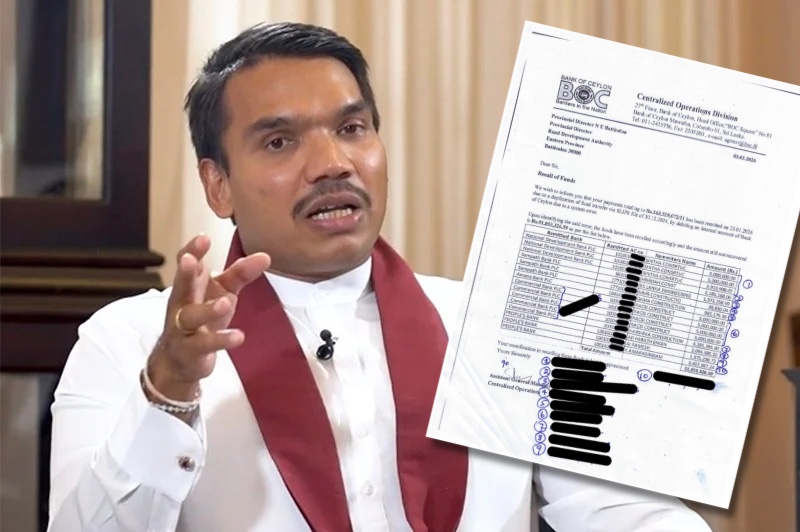 Namal Posts Alleged BOC 'Recall of Funds' Notice in Bid to Substantiate RDA Payment Row
