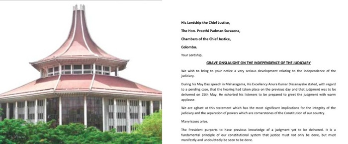 Opposition Group Writes to Chief Justice Over AKD May Day Judicial Remarks