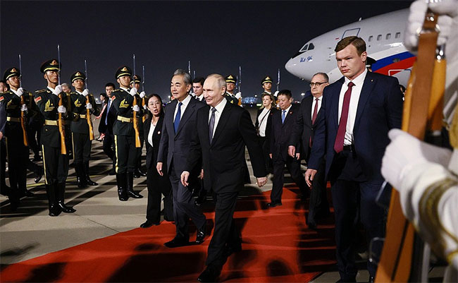 Putin arrives in Beijing for two-day Xi summit as China hosts Russia, US leaders in same month