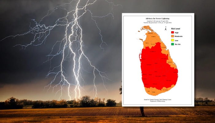 Severe Lightning Advisory Issued for 15 Districts Until 11pm