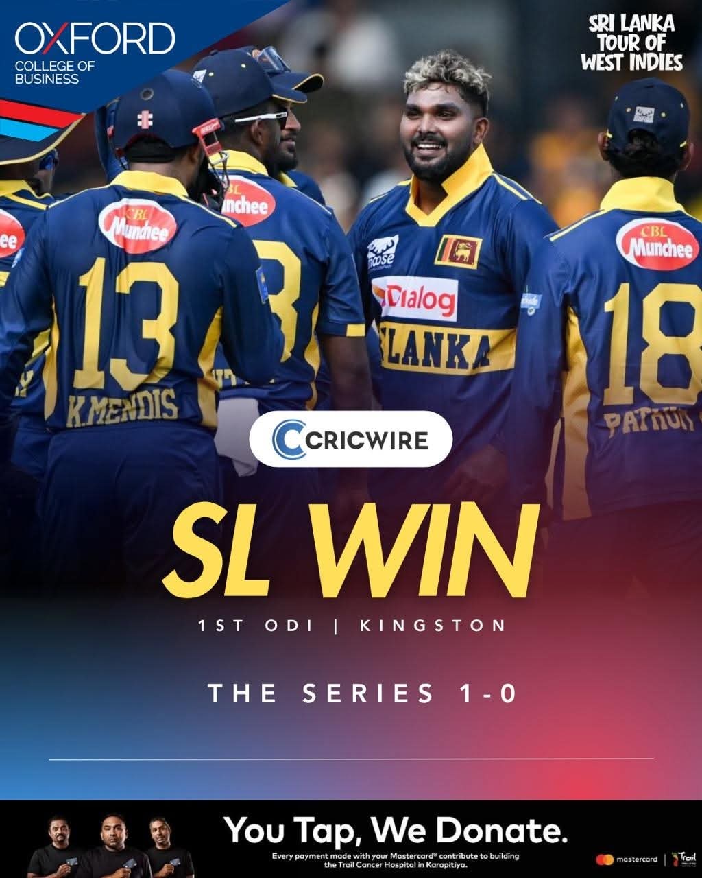 Sri Lanka beat West Indies by 41 runs in first ODI under Mendis and Kirsten