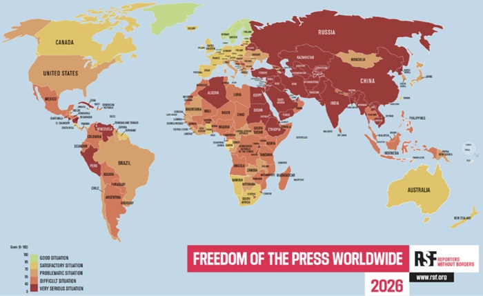 Sri Lanka Climbs Five Places to 134th in 2026 World Press Freedom Index
