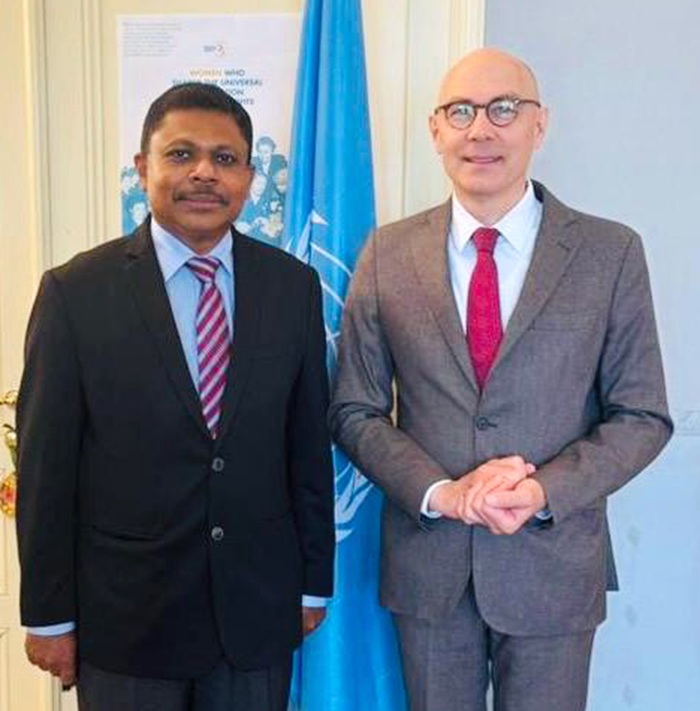 Sri Lanka's UN Envoy Meets Human Rights Chief Volker Türk in Geneva