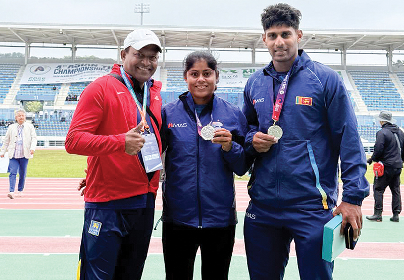 Sumedha and Dilhani strike javelin silver at Asian Throwing Championship in Mokpo