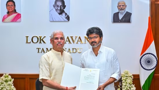 Vijay sworn in as Tamil Nadu Chief Minister at Nehru Stadium; AKD extends congratulations